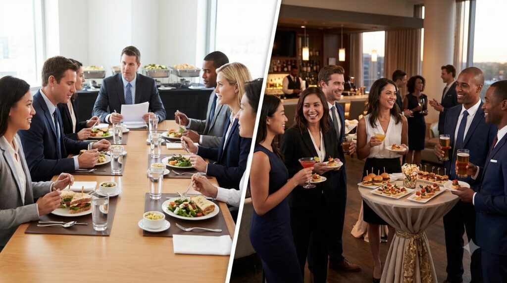 Current image: Lunch Meeting vs Happy-Hour Catering: Which Corporate Catering Event Format Works Better for Client Events?